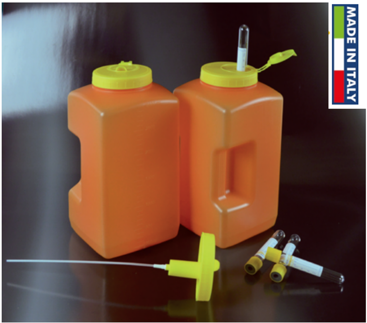 Dispositif de recueil urinaire 3L - 24 heures avec dispositif pour tube sous vide et sonde