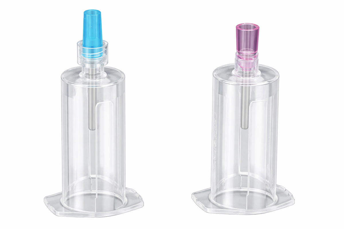 Pre-assembled Luer adapter on sampling body