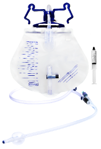 Système clos de drainage urinaire avec sonde foley silicone et seringue pré-remplie