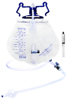 Sistema fechado de drenagem urinária 2000mL com sonda de silicone com balão