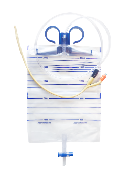 Système clos de drainage urinaire sonde Foley latex siliconé 2 voies droite