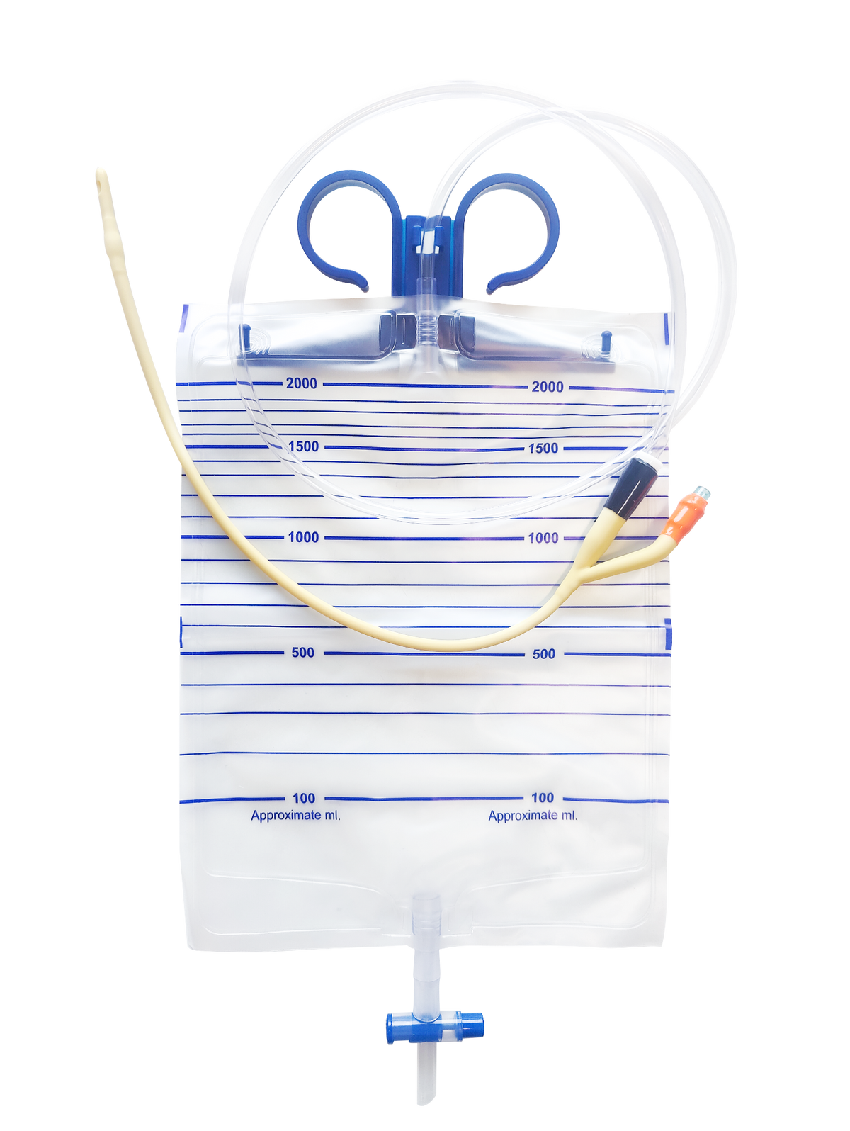 Closed urinary drainage system 2000 mL