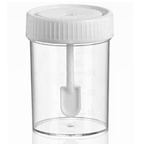 Pot for non-sterile polystyrene coprology