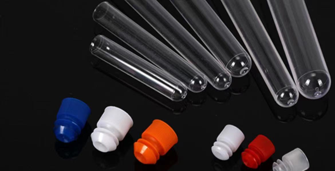 Tubes à essais en polystyrène avec bouchon